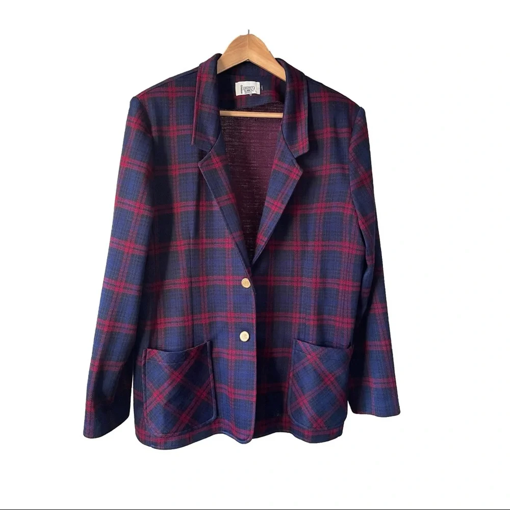 VTG Cricket Lane Tartan Plaid Blazer - Picture 3 of 9